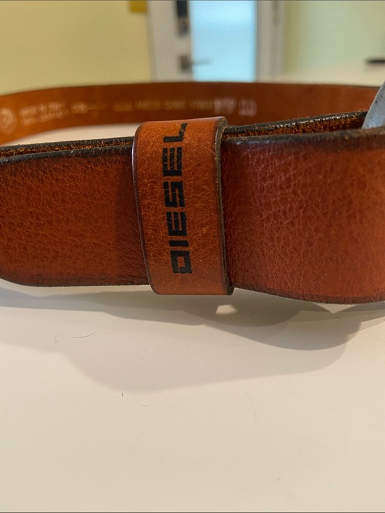 Vintage Diesel leather belt EUC size 75 (30-31” waist) brown leather main image 9
